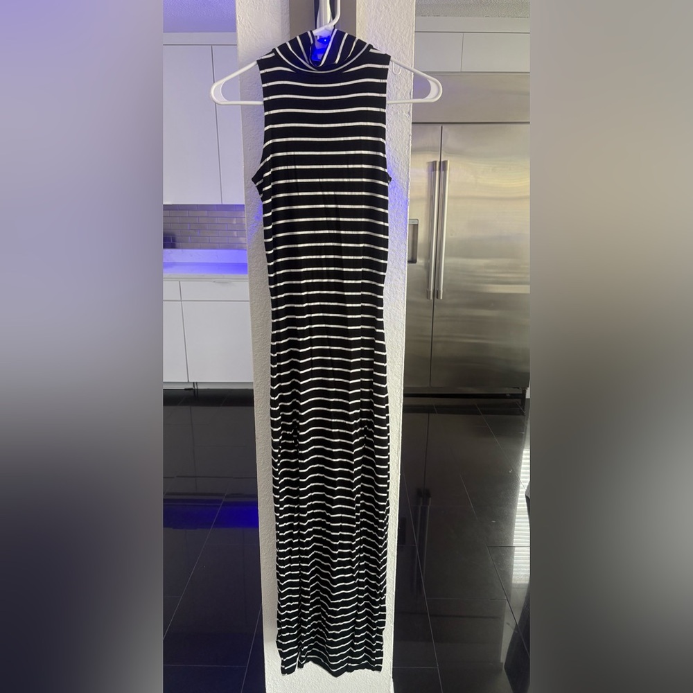 Striped Black and White Maxi Dress
